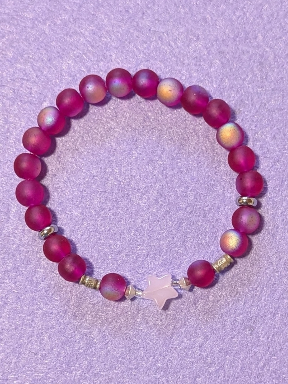 Pink Star Beaded Bracelet